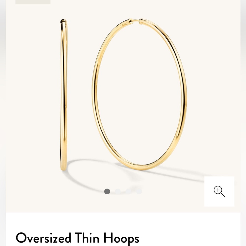 Mejuri 14k solid gold oversized thin hoops